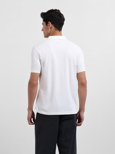 Image of The Indian Garage Co Men Regular Fit Textured Polo Neck Half Sleeves Tshirt