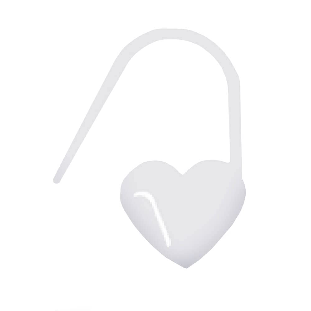 Tulip White Heart Stitch Marker Small - 1 Piece