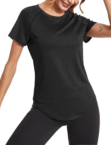 Wayleb Women's Sports T-Shirt Short Sleeve Wrinkle Resistant Quick Dry Top Tops