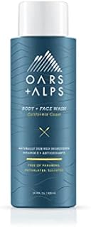 Oars + Alps Men's Body Wash, Skin Care, Hydrates with Aloe Vera and Jojoba Oil, Vegan and Gluten Free, California Coast, 1 Pack