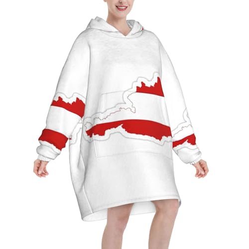 Couverture à capuche chaude en peluche EdWal avec motif drapeau