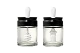 Glass Honey Pot With Dipper And Glass Oil Jar With Silicone Basting Brush - 2 Piece Set - 110mL/3.75oz