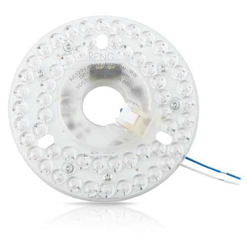 HKZTUY Ceiling Fan LED Light Replacement Panel, 18W 4.92 in, 120V Dimmable Retrofit Light Board...