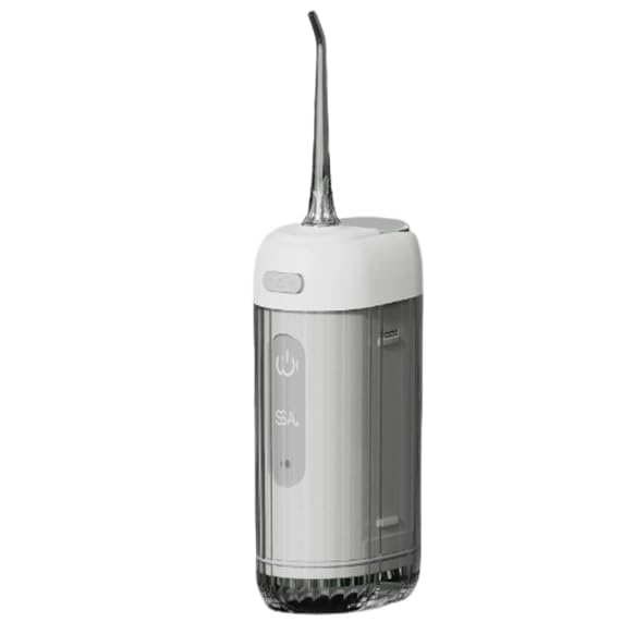 Portable Oral Irrigator Travel Water Dental Flosser with 4 Modes 300ml Expandable Water Tank IPX7 Waterproof Rechargeable Cordless Perfect for Braces,Bridges,Home&Travel Dental Care (Grey)