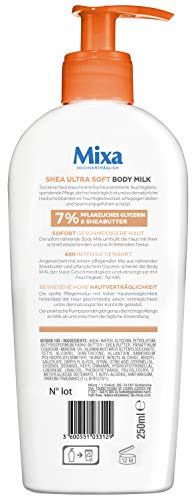 Mixa Shea Ultra Soft Body Milk, Intensive Nourishing Body Milk, with Shea Butter and Vegetable Glycerine, for Dry and Rough Skin 250 ml - Image 2