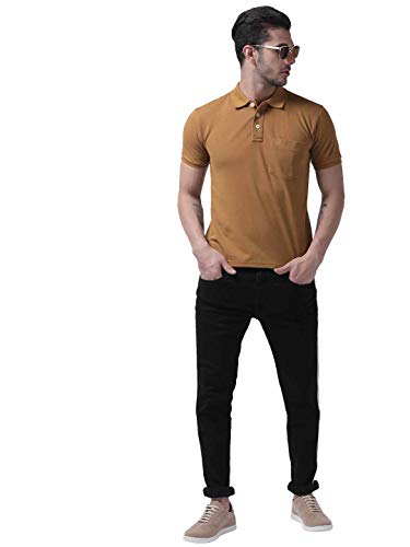 CHKOKKO Men's Polo Cotton Regular Fit Half Sleeves T-Shirt with Pocket