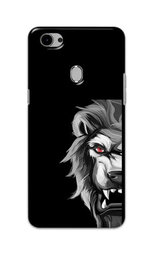 Image of PRINTFIDAA Printed Hard Back Cover Case for Oppo F7 Back Cover (Angry Lion) -112