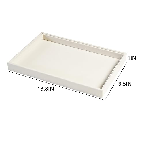 Image of Coward 2Pcs /Set Stackable Jewerlry Organizer Tray Beige Velvet Blank Tray Holder for Beads Bracelets Necklaces Earrings Store Selling or Home Show