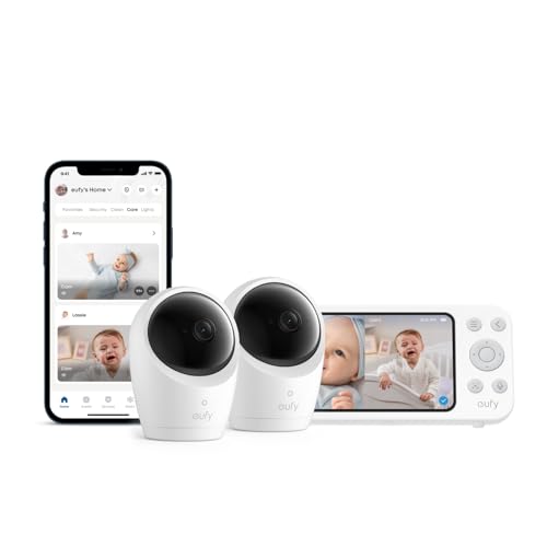 Image of eufy Security Baby Monitor E20 with 2K HD Camera, 5'' 720p Display & Baby Monitor E20 Add-On Camera, 2K HD Resolution (Bundle)