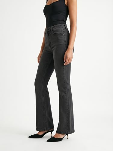 Image of Urbano Fashion Women's Mid Rise Bootcut Washed Jeans Stretchable
