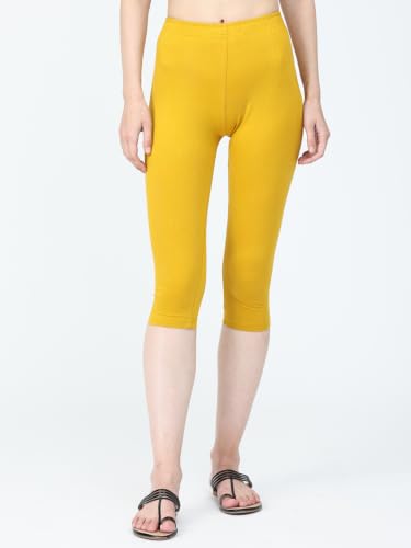 Image of Robinbosky Premium Stretchable Cotton Capri Legging for Women | Suitable for Formal wear & Casual wear | High-End Elastic Makes. The Leggings Squat Proof and Durable for Travel, Yoga, & Workout.