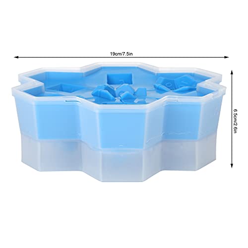 Molde para cubos de hielo reutilizable de silicona azul miniatura 3