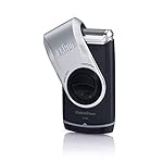 Braun MobileShave M-90 Travel Shaver Silver (Precision Trimmer, Smart Foil, Wide Floating Foil, Washable)