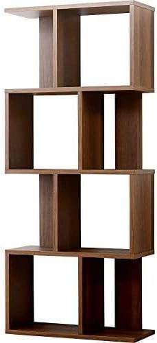 オープンラック ディスプレイラック 本棚 収納 S字 スリム 4段