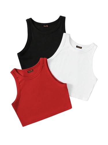 Image of Tops for Women Crop Top for Women's Tank Activewear Tee Sports Western Casual Cotton Camisole Pack of 3 Combo