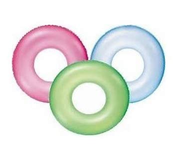 Lot de 6 - Bouée Gonflable géante Fluo givrée Mix 91cm