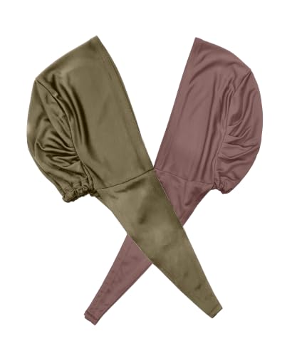 Image of Mehar Women's Hair Ponytail Cap Set of 2 | Soft Stretchable Polyester Hijab Inner Cap | Adjustable Tie-Back | Scarf & Helmet Inner | One Size Fits All