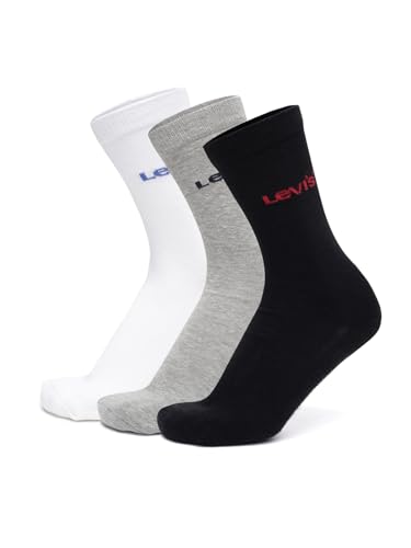 Image of Levi's Men's Cotton Stretch Crew Length Half Terry Socks with Cushioned Sole (Pack of 3)