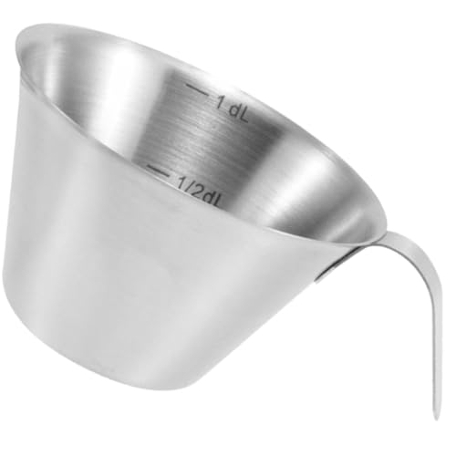 Kichvoe Taza Medidora de Acero Inoxidable 100ml para Espresso Escala Graduada, Resistente al Calor, Diseño Compacto y Ligera, Adecuado para Preparar Café y Batidos en Hogar y Cocina