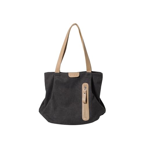 Sac portés épaule pour femme en toile noire idéal pour le travail