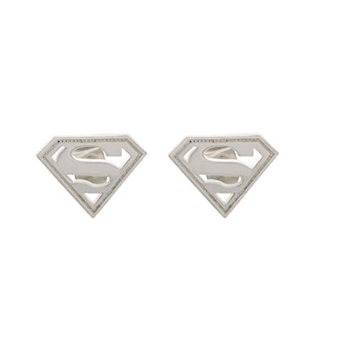 DC Comics Officially Licensed Jewelry for Women, Sterling Silver Superman Logo Stud Earrings