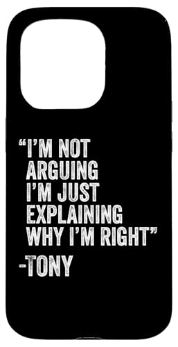 Tony Citazione Divertente Compleanno Personalizzato Nome Idea Ingegnere Custodia per iPhone 15 Pro