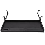 Abaodam Desk Keyboard Tray Slide-Out Drawer with Clamp Mount, Black K1 Tray with Smooth Sliding Rails for Office Desk Organization and Computer Storage