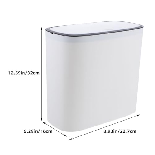 Caneca de basura plástica blanca 10 l con tapa miniatura 2