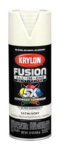 Image of Krylon Fusion All-In-One Adhesive Spray Paint for Indoor /Outdoor Use, 12 oz, Ivory