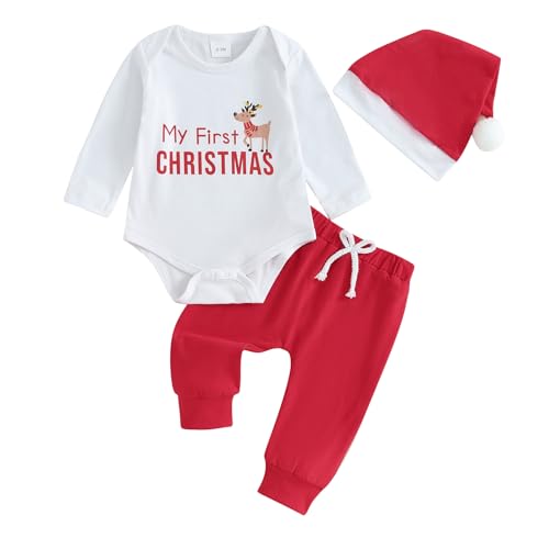 Image of Newborn Baby Boy Fall Winter Clothes Letter Long Sleeve Onesie Romper Top Football Pants Outfits Set Hat