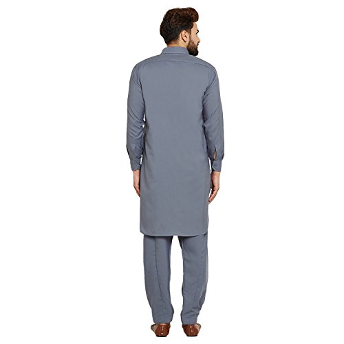 Image of SOJANYA (Since 1958 Men's Soft & Comfortable Cotton Blend Solid Pathani Set-Perfect for Eid & Holi Celebrations