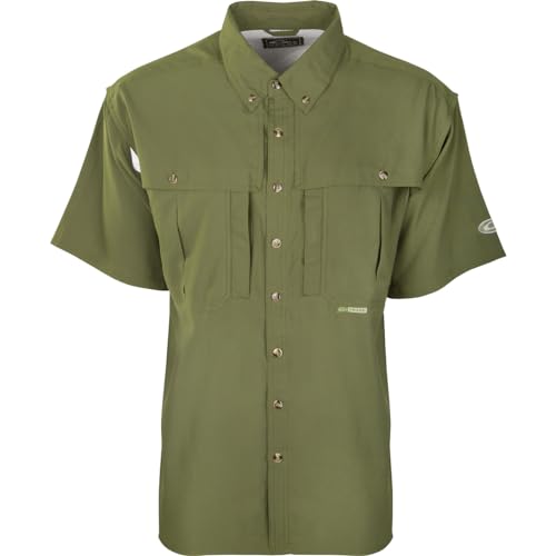 Drake DY7002-LOL-14 Youth Flyweight Wingshooter's Shirt S/S Light Olive Youth 14