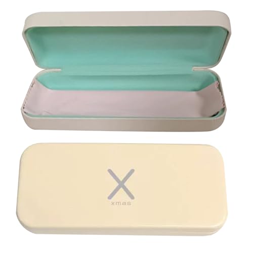CALLPIONEER Estojo para óculos, estojo de vidro personalizado com design inicial com pano de limpeza, Branco, M