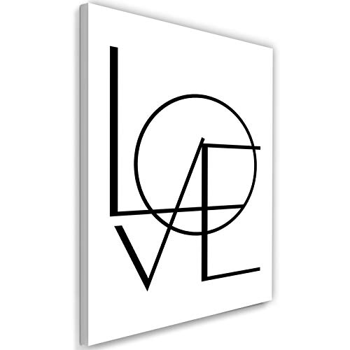 Photo sur Toile XXL Feeby Love Minimaliste Blanc 70x100 cm | Tableau Déco Murale Salon