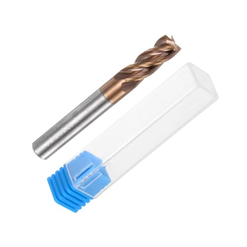 Image of uxcell Carbide Square End Mill, 5 /16 inch Diameter TiAlN Coated 4 Flutes Milling Bit Cutter, for Hardened Steel Stainless Steel Alloy Metal, 5 /16 inch Shank 13 /16 inch Cut Length 2-1 /2 inch Long HRC50