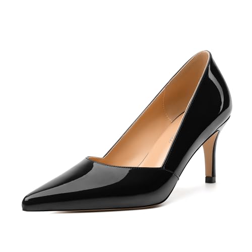 Women's Closed Toe High Stiletto Heels Dress Pointed Toe Daily Patent Pumps Shoes