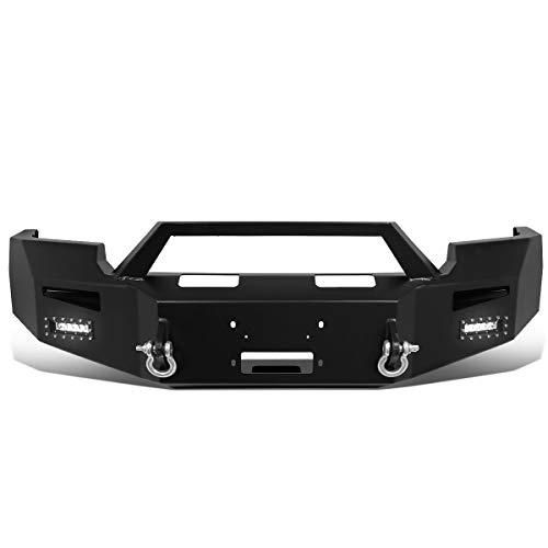 Image of DNA Motoring FGBP-006 1-Piece Design Rock Crawler Front Winch Bumper w /LED Fog Light Compatible with 07-13 GMC Sierra 1500