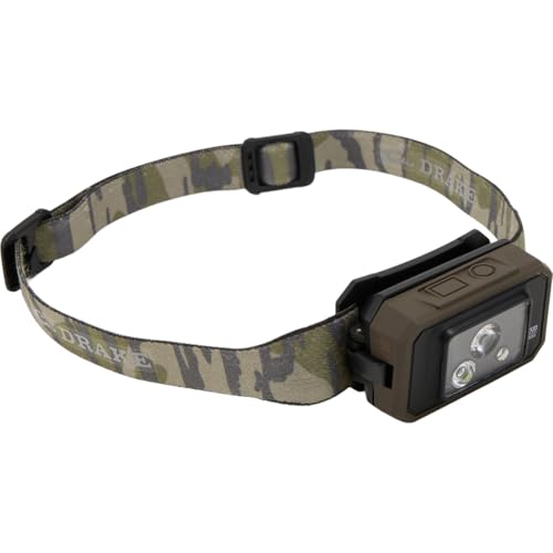 Drake Waterfowl EVO500 Lumen Dual-Fuel Headlamp – Waterproof IP67 Dustproof Hunting Light with Red/Green Modes & Memory Function, Bottomland