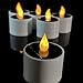 6pcs Solar Window Candles Outdoor Waterproof Flameless Flickering Led Tealights Solar Emergency Candles with Sensor Dusk to Dawn for Lantern Garden Camping Party Halloween Christmas Home Decor