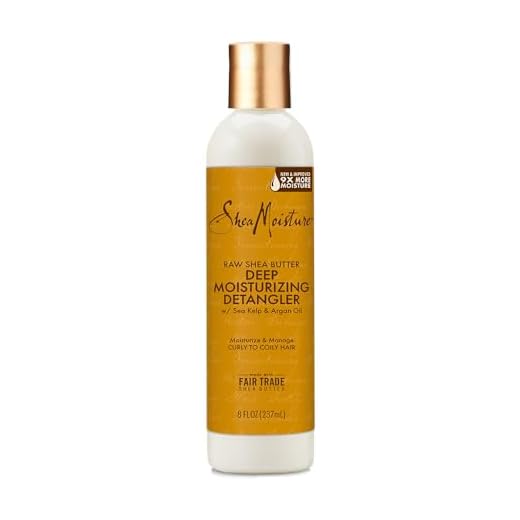 SheaMoisture Raw Shea Butter Deep Moisturizing Detangler for Dry, Damaged Hair, Hair Styling Product Formulated with Sea Kelp and Argan Oil 8 oz