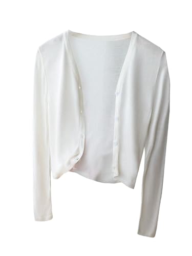 SHENHE Girl's Cardigan Sweater Lightweight Button Down Long Sleeve V Neck Knit Cardigan