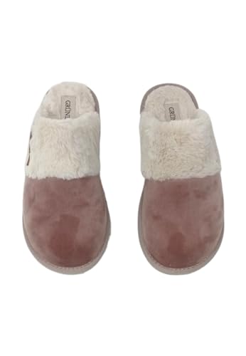 Chaussons femme mauve fourrure 36 : pantoufles confortables Grunland LOXI