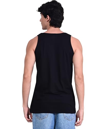 Image of Sleeveless Tank Top for Men | Plain Ring Spun Super Combed Bio-Washed Cotton