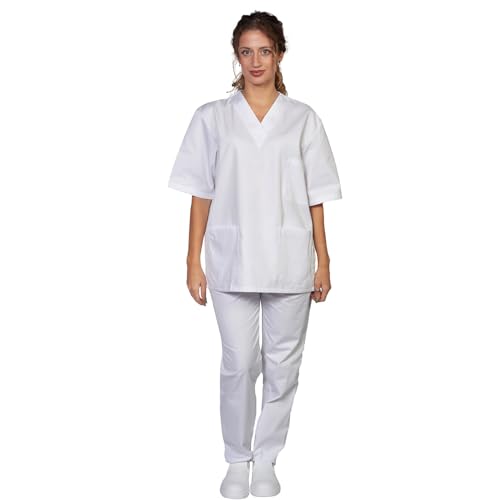 Pantalon col V bleu taille 54/56 avec poche caisse pour simplifier le travail