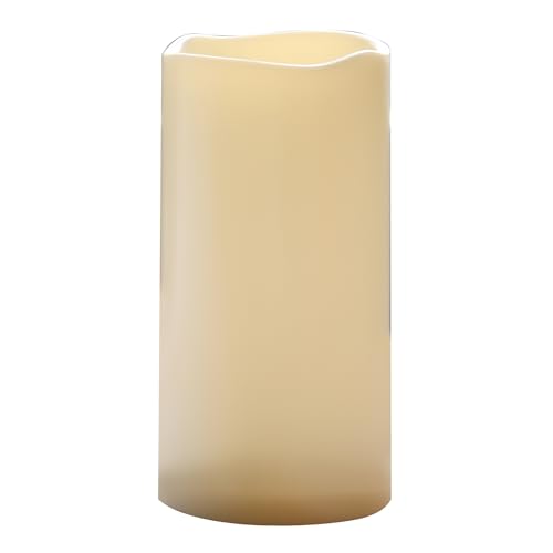 Image of Battery Operated Plastic Flameless LED Pillar Candle with Cycling Timer, 6''x12'' Flickering Realistic Electric Light for Indoor Bookshelf Wedding Dinner Party Centerpiece Fireplace X-mas Decor 1 Pack