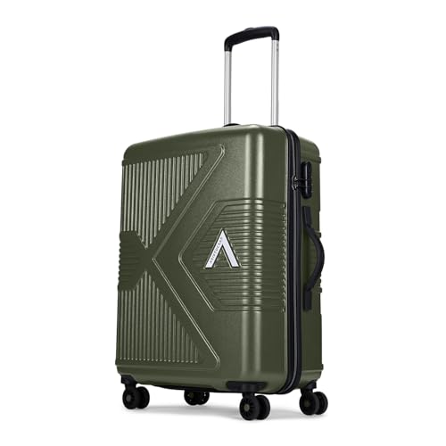 Image of Aristocrat Proteq Check-in Trolley Bag 66cm | Medium Hard Luggage | 8-Wheel Suitcase for Travel | Combination Lock with Sturdy Zipper | Polycarbonate | 3 Years International Warranty (Bronze Green)