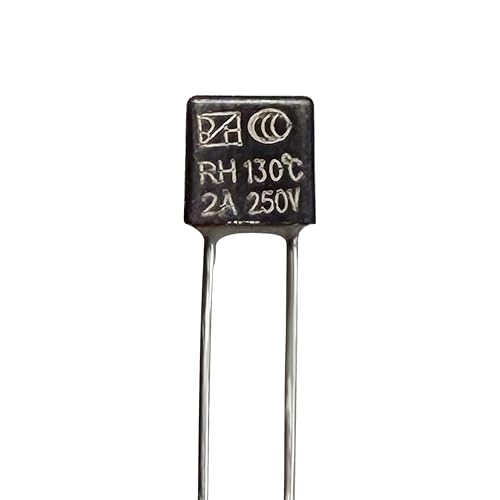 10PCS Temperature Cutoff Fuse Control Thermal Fuse 250V 2A 130°C for LED Light Overheat Protection, Non-Resettable Safety Fuse