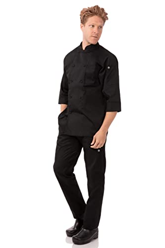Chef Works Men's Morocco Chef Coat, Black, Medium #TOP1