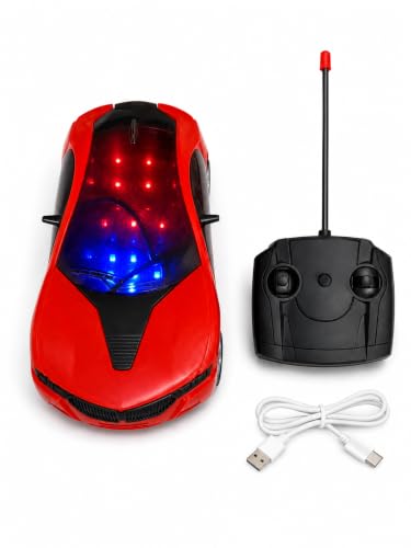 Image of Rechargeable 3D Famous Racing Remote Control Car with Lights & Music, High Speed Rechargeable RC Car with Charging Cable, Remote Requires 2 AA Batteries (Not Included), Toy Car for Kids Boys Girls