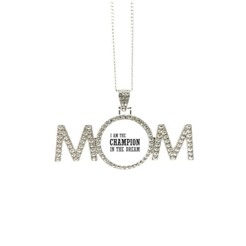 Collier Maman I am the best in the dream en argent avec pendentif gravé